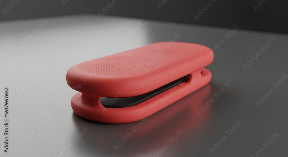 Aufkleber red object on gray surface with shadow and rounded edges