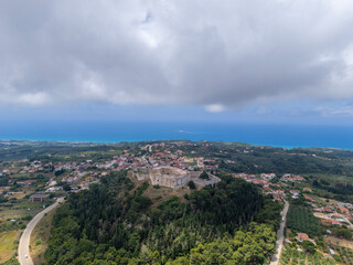 Aerial images of the French fortress of Chlemoutsi in the Peloponnese, Greece