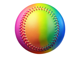 Multi colorful softball isolated on white background. PNG file