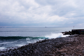 High waves in the ocean