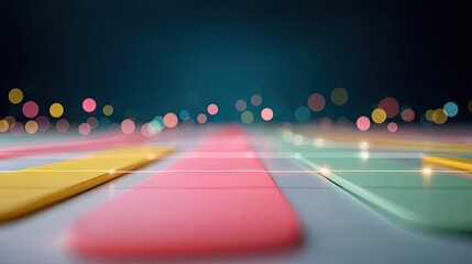 Cyber Inspired Glowing Grid Background with Colorful Lines