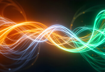 Indian Flag Colors Flowing Waves August 15th Glowing Abstract Design Independence Day Energetic Tricolor Art