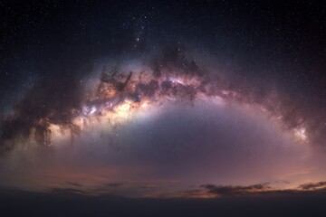 Fototapeta premium Night Sky Milky Way Panorama View