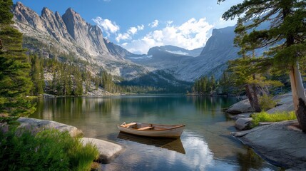 Obraz premium Lake Braies landscape. Generative Ai