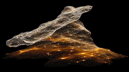 with swirling constellations composed of floating data bits and radiant stars.