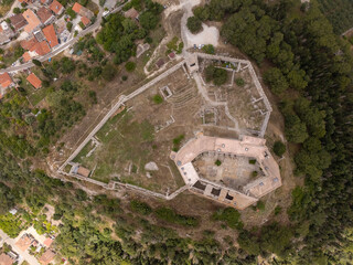 Aerial images of the French fortress of Chlemoutsi in the Peloponnese, Greece