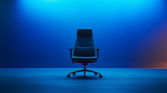 Luxurious CEO chair in spotlight representing business leadership and opportunity