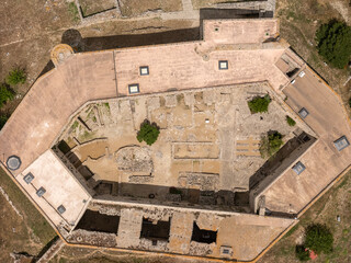 Aerial images of the French fortress of Chlemoutsi in the Peloponnese, Greece