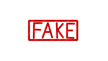 Red Rubber Stamp, FAKE ,  Authentic Warning Graphic
