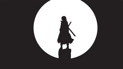 silhouette of a girl in the night
