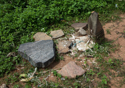Animist sanctuary where sacrifices are made, Bafing, Yo, Ivory Coast