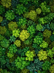 Dense, vibrant foliage pattern