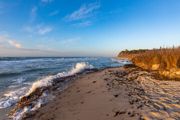 Zum Sonnenuntergang im Herbst am Darßer Weststrand.