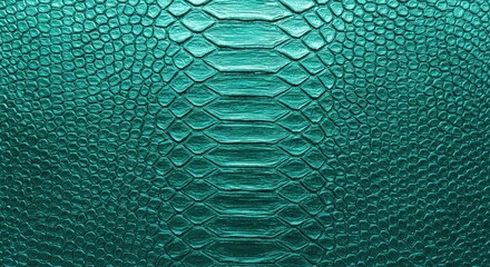 Close-Up of Teal Snake Skin with Geometric Scale Pattern