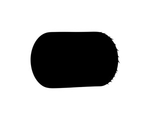 Silhouette of a Black Rounded Rectangle with Spikes on One Side