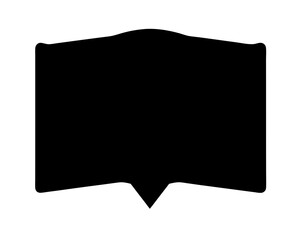 Abstract black shape with curved top and a pointed bottom section