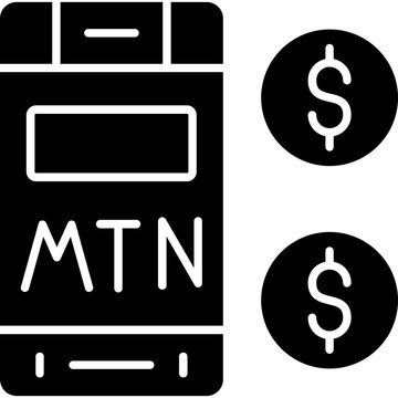 MTN Mobile Money Icon Vector Element
