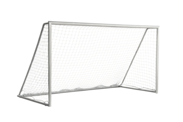 White soccer goal net isolated on a transparent background football goal sports equipment
