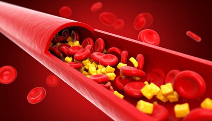 Blood flow dynamics in human arteries medical visualization healthcare abstract environment microscopic viewpoint