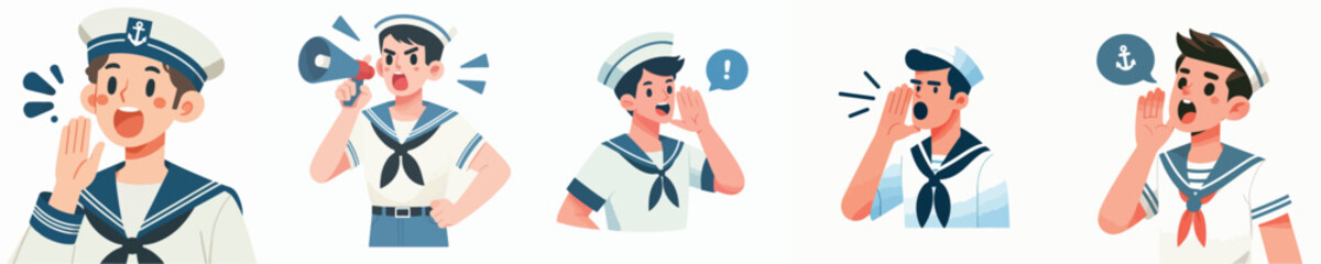 sailor character vector is screaming
