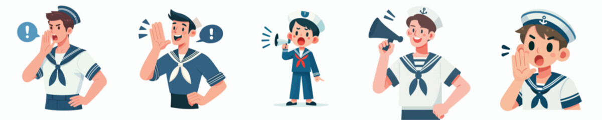 sailor character vector is screaming