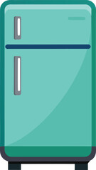 Retro turquoise refrigerator with two doors and handles