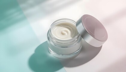 Luxurious face cream in elegant jar offers radiant skin and youthful glow with natural ingredients