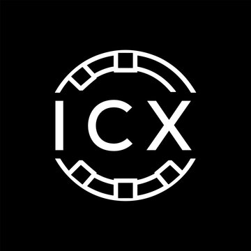 ICX Minimalist ICX Logo Design on Black Background &ndash; ICX Later Logo, Modern Circular Branding Concept
