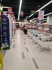 defocused abstrack background of minimarket