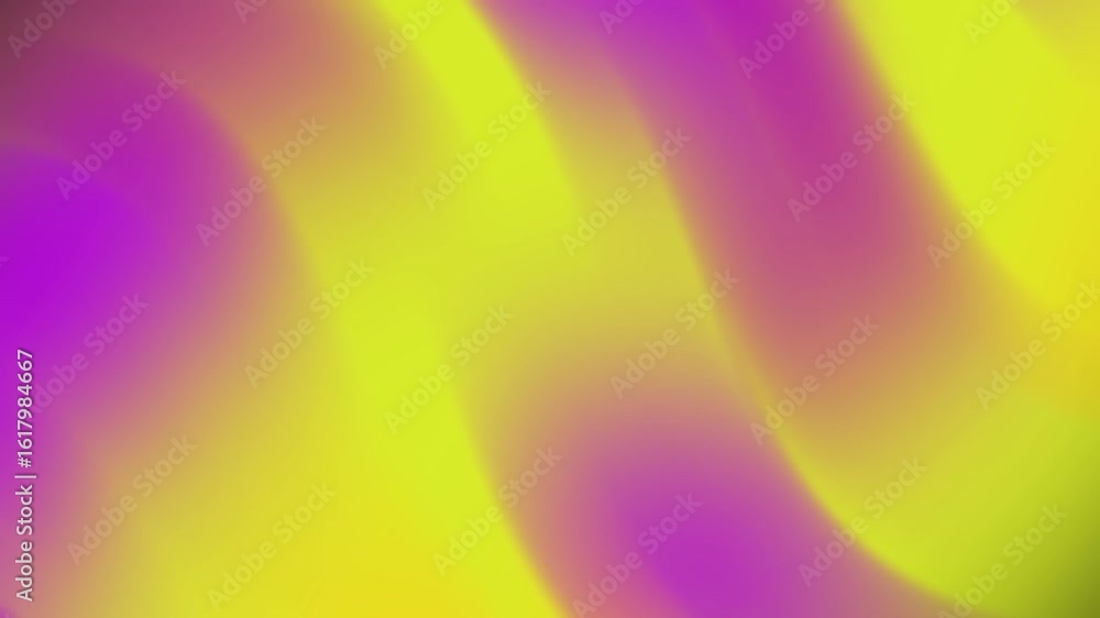 Poster abstracts dynamic blend of yellow and purple hues creating an abstract, fluid gradient background an