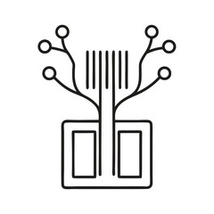 Microchip Barcode Tree Concept for Modern Tech Business