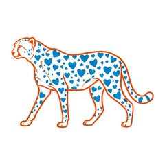 Obraz premium Cheetah with Heart-Shaped Spots