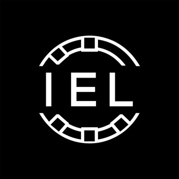 IEL Minimalist IEL Logo Design on Black Background &ndash; IEL Later Logo, Modern Circular Branding Concept
