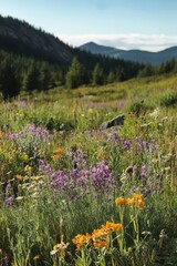Fototapeta premium Wildflowers in the mountains