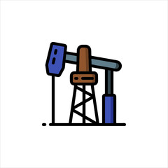 Oil pump jack extracting crude oil from the ground in a desert landscape, symbolizing energy production and resource extraction in arid regions.
