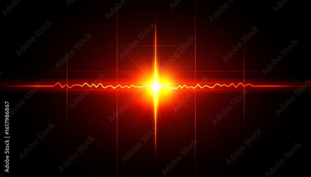 Poster dynamic and colorful electrocardiogram design featuring abstract lines and modern rhythm indicators