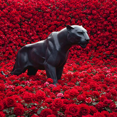 red rose in the snow