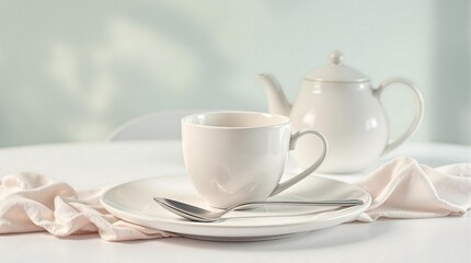 Elegant white tea set photography for tea lovers and kitchen decor ideas and inspiration