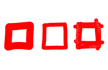 A set of red square line for check mark