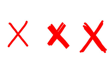 A set of red mark isolated transparent background 