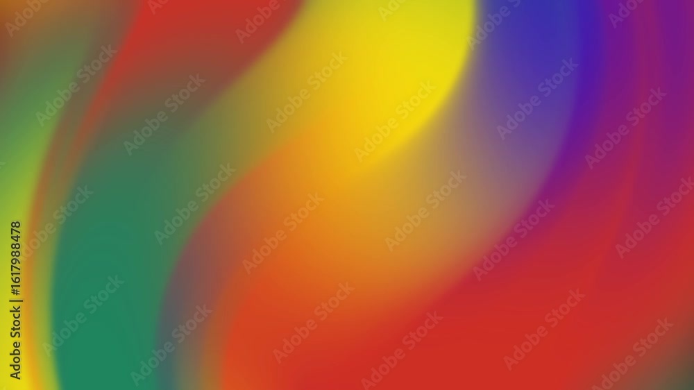 Poster abstracts dynamic rainbow gradient background with flowing colors creating a vibrant abstract visual