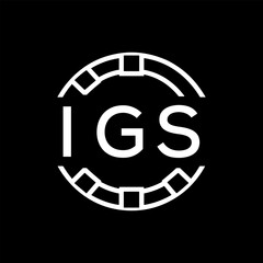 IGS Minimalist FVA Logo Design on Black Background – IGS Later Logo, Modern Circular Branding Concept
