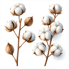 Cotton isolated in white background