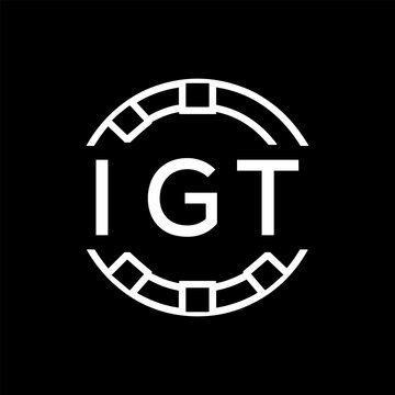 IGT Minimalist IGT Logo Design on Black Background &ndash; IGT Later Logo, Modern Circular Branding Concept

