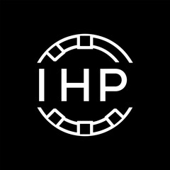 IHP Minimalist FVA Logo Design on Black Background – IHP Later Logo, Modern Circular Branding Concept
