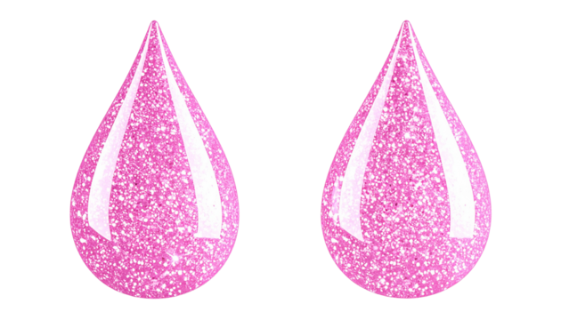 Pink glitter nail polish drop, glossy texture, 3D render, isolated on solid white background Png - Powered by Adobe