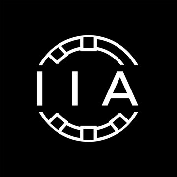 IIA Minimalist IIA Logo Design on Black Background &ndash; IIA Later Logo, Modern Circular Branding Concept
