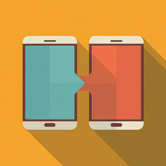 This video features two smartphones exchanging data, symbolizing modern connectivity and communication. It highlights the seamless digital transfer of information in today's tech-driven world.