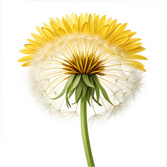 Dandelion flower isolated in white background