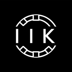 IIK Minimalist FVA Logo Design on Black Background – IIK Later Logo, Modern Circular Branding Concept
